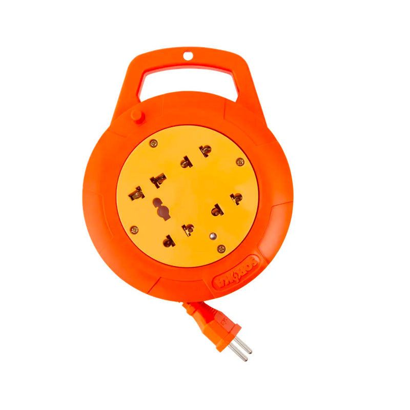 Ổ cắm cuốn dây SOPOKA Q-Series màu đỏ 2200W, 4.5m/7.5m, nhỏ gọn, chống va đập, lỗ cắm nhíp đồng nguyên chất, ổ điện đa năng cho gia đình và dã ngoại.