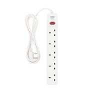 Ổ cắm SOPOKA 5 cổng chuẩn Anh Type G, chịu tải 10A-250V, dây 3m/5m, màu trắng.