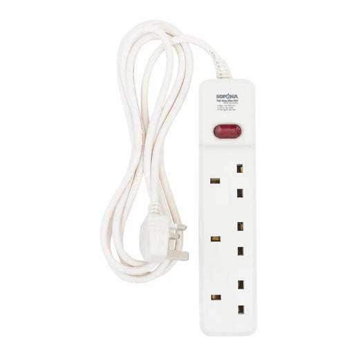 Ổ cắm 3 cổng chuẩn Anh Type G SOPOKA 3E1, dây 3m/5m, 10A-250V, an toàn BS Standard
