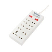 Ổ cắm điện kéo dài SOPOKA 10 cổng, 2 công tắc, chống quá tải 2200W, màu trắng