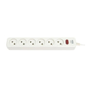 Ổ cắm có dây SOPOKA 6L1, 6 cổng, 1200W, màu trắng, chiều dài dây 2.5m/4.5m