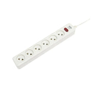Ổ cắm điện có dây 6 cổng SOPOKA 6L2 màu trắng, chịu tải cao 2200W, thiết kế nhựa chống vỡ và lõi đồng nguyên chất đàn hồi, phiên bản dây dài 2.5m và 4.5m chuyên dùng cho thiết bị công suất lớn và văn phòng.