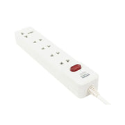 Ổ cắm điện 5 lỗ SOPOKA 5M2, công suất 2200W, dây dài 2.5m/4.5m/9m, trắng sứ, chống quá tải