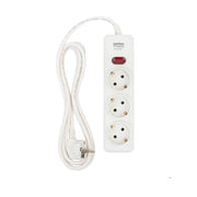Ổ cắm điện SOPOKA 3N2 3 cổng chuẩn Châu Âu Type F, dây 3m/5m, chịu tải 10A-250V, màu trắng.