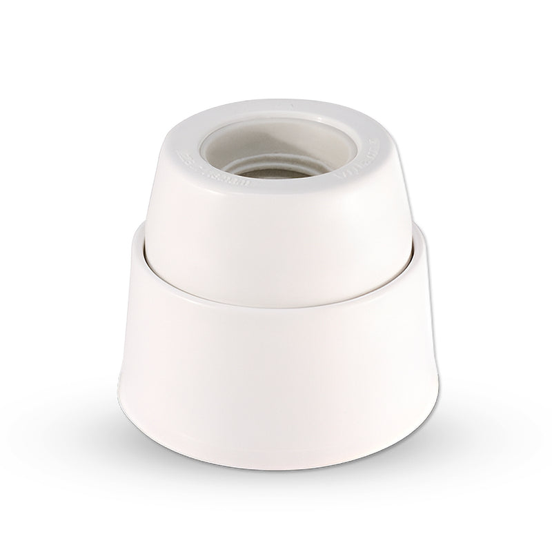 Đuôi đèn thẳng lắp trần SOPOKA ĐT6, lõi sứ E27, chịu tải 1200W, vỏ nhựa PBT chống cháy