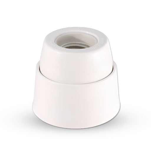 Đuôi đèn thẳng lắp trần SOPOKA ĐT6, lõi sứ E27, chịu tải 1200W, vỏ nhựa PBT chống cháy
