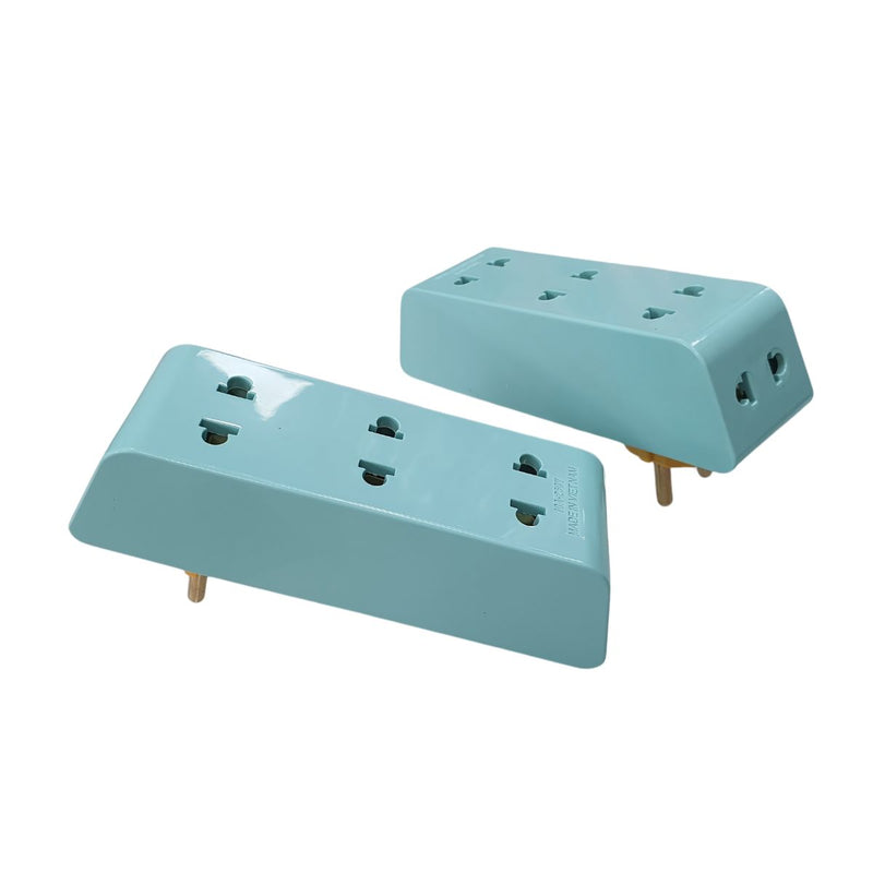 Ổ cắm chia 5 cổ xoay SOPOKA P25 màu xanh ngọc, công suất 2200W, nhỏ gọn tiện lợi cho gia đình và văn phòng.