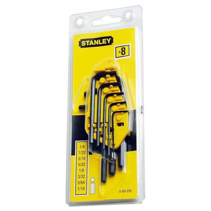 Bộ lục giác hệ inch 8 chi tiết Stanley 69-252 kích thước từ 1/16 inch - 1/4 inch