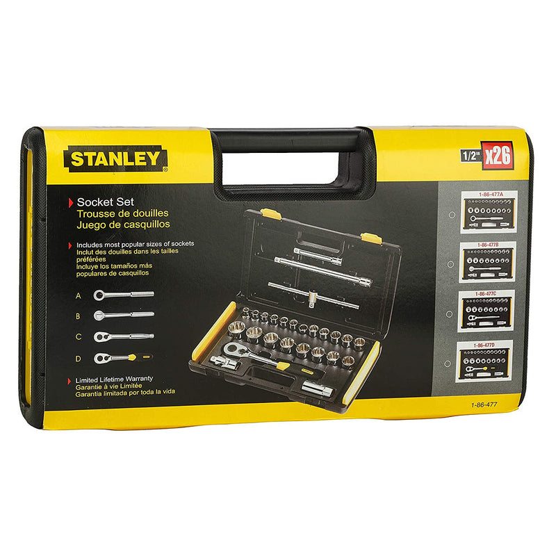 Bộ đầu tuýp hệ mét 27 chi tiết Stanley 86-477-6 cốt 1/2 inch