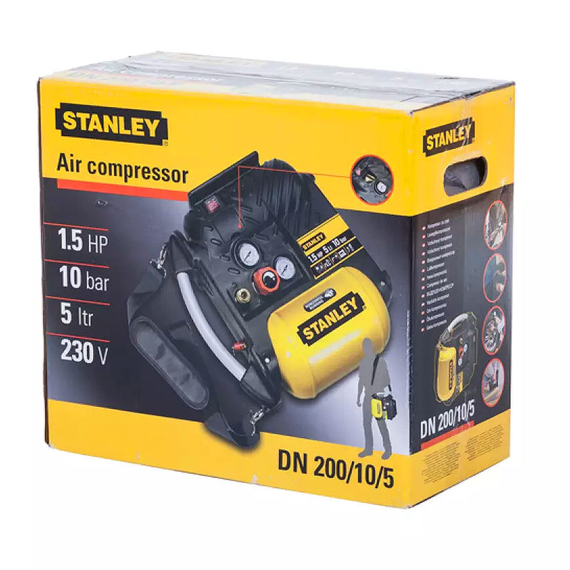 Máy nén khí không dầu mini Stanley DN200/10/5 công suất 1100W (1.5HP), dung tích 5 lít