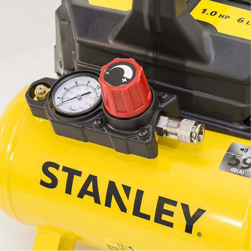 Máy nén khí không dầu Stanley DST100/8/6 công suất 750W (1HP), dung tích 6 lít