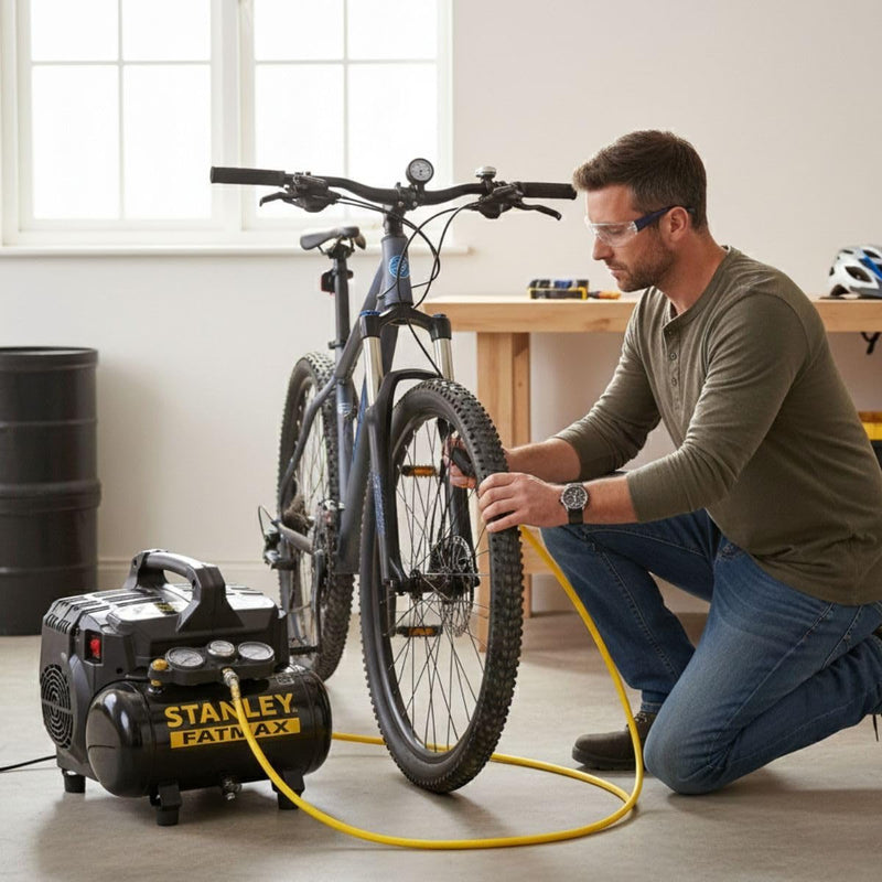 Máy nén khí không dầu Stanley DST101/8/6 công suất 750W (1HP), dung tích 6 lít