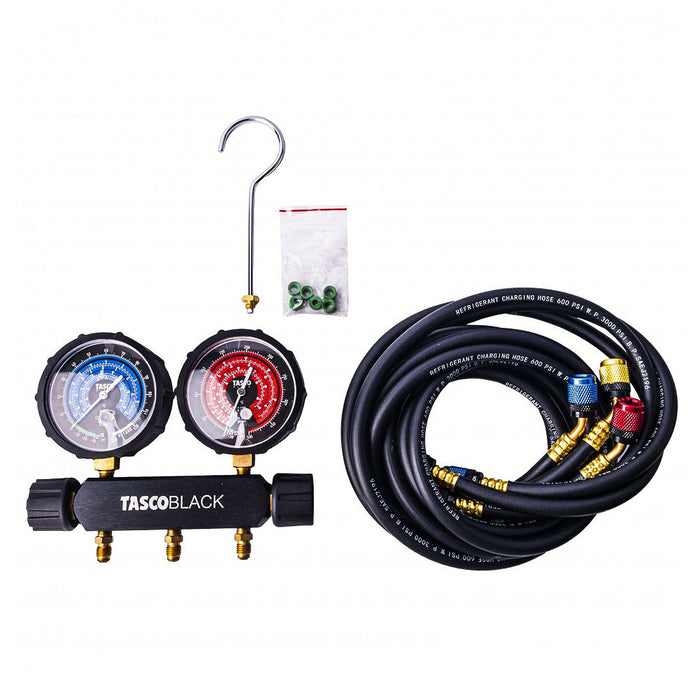 Đồng hồ áp suất Tasco TB120RS dùng để đo áp suất gas R22, R134A, R404A, R448A trong ngành lạnh