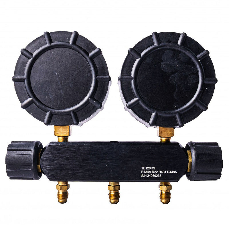 Đồng hồ áp suất Tasco TB120RS dùng để đo áp suất gas R22, R134A, R404A, R448A trong ngành lạnh