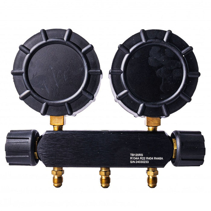 Đồng hồ áp suất Tasco TB120RS dùng để đo áp suất gas R22, R134A, R404A, R448A trong ngành lạnh