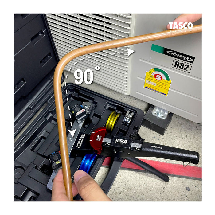 Bộ dụng cụ uốn ống đồng 90 độ Tasco TB750P, uốn được các cỡ ống từ 6mm - 19mm ( 1/4 inch - 3/4 inch ), có thể uốn xuôi hoặc uốn ngược