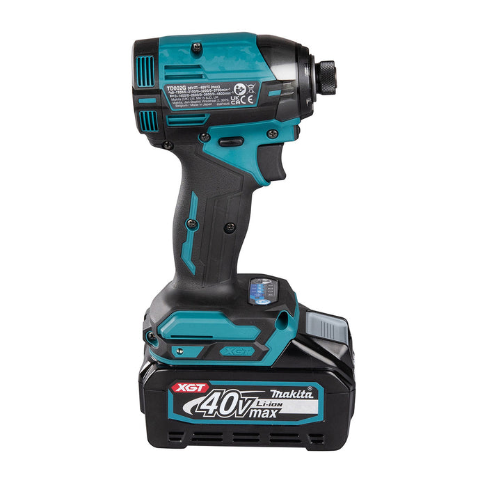 Máy vặn vít Makita TD002G dùng Pin 40Vmax XGT, đuôi lục giác 6.35mm (1/4 inch), lắp mũi vít 1 chạm