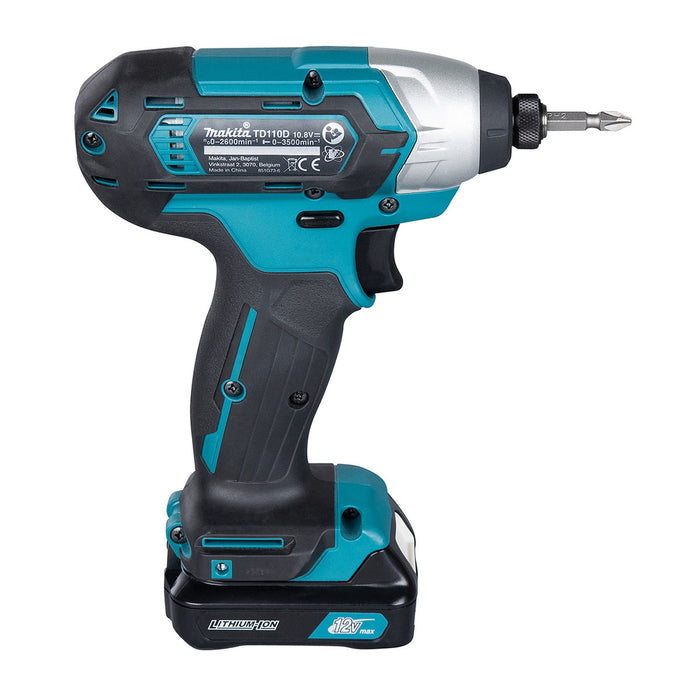 Máy vặn vít Makita TD110D dùng Pin 12Vmax CXT đuôi lục giác 6.35mm (1/4 inch)