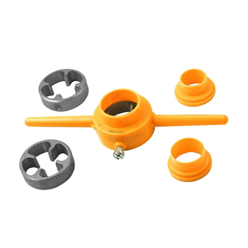 Bộ 6 ren ống PVC 1/2 inch - 3/4 inch - 1 inch TOLSEN 33008, tay cầm nhựa ABS, phù hợp cho việc cắt và ren các ống PVC