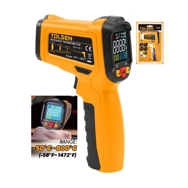 Máy đo nhiệt kế hồng ngoại -50°C - 800°C (-58°F - 1022°F) TOLSEN 35196