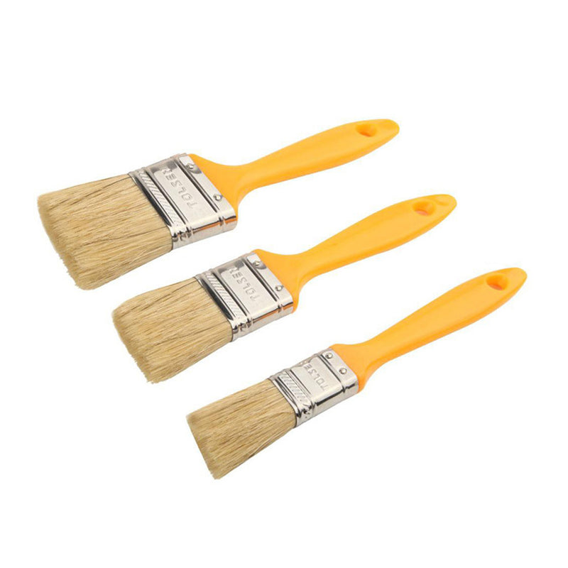 Bộ 3 cọ sơn 50 - 75 - 100mm TOLSEN 40045, cán nhựa, đầu cọ kim loại mạ Cr bộ các sợi lông trắng cứng và sợi PET