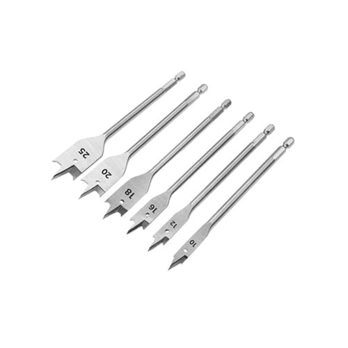 Bộ 6 mũi khoan gỗ nhanh 10 - 25mm, chuôi lục giác 1/4 inch, tổng chiều dài 152mm TOLSEN 75655