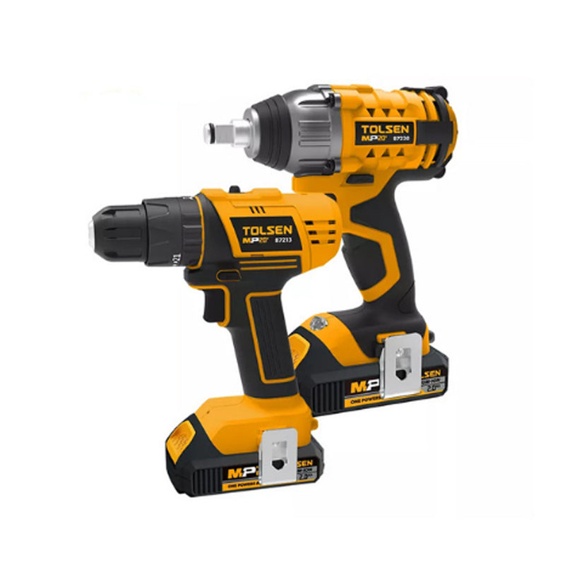 Bộ máy khoan 10mm và máy vặn bu lông 1/2 inch - Pin MP20V TOLSEN 87240