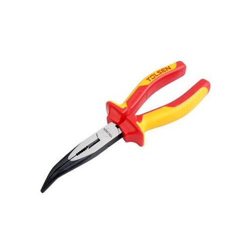 Kìm nhọn cong cách điện cao cấp 160 - 200mm TOLSEN, thép CrV, mạ đen và đánh bóng bề mặt