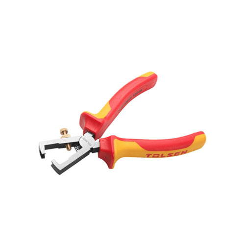 Kìm tuốt dây cách điện cao cấp 160mm/6 inch TOLSEN V16066, thép CrV, mạ đen và đánh bóng bề mặt