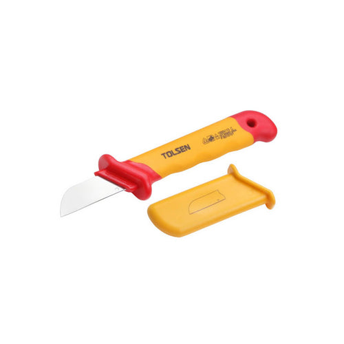 Dao cắt cách điện cao cấp 50x180mm TOLSEN V50418, lưỡi thép không gỉ, cho phép cách điện dòng điện lên đến 1000V