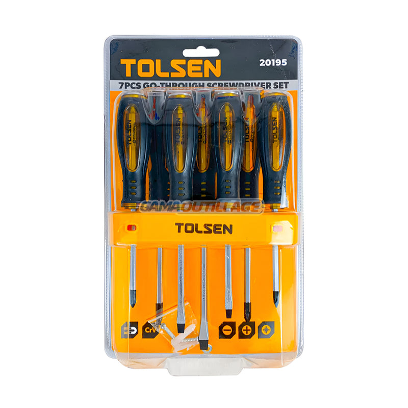 Bộ 7 tua vít thép CrV TOLSEN 20195
