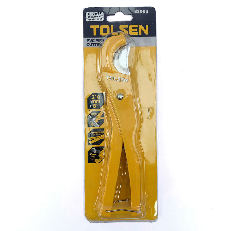 Kéo cắt ống nước 210mm/8 inch, thân nhôm, lưỡi thép 65Mn, đường kính cắt 3 - 35mm TOLSEN 33002