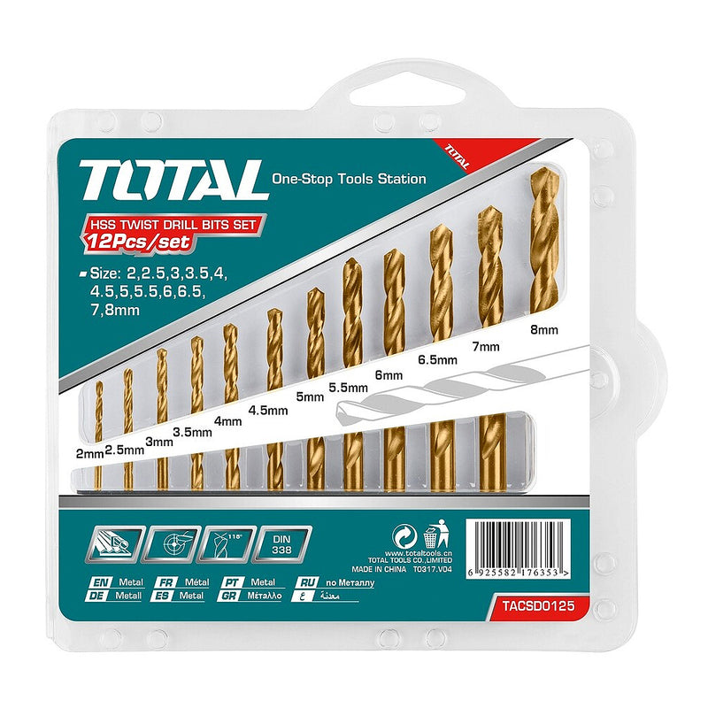 Bộ 12 Mũi khoan kim loại TOTAL TACSD0125