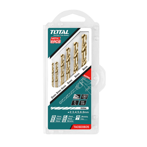 Bộ 6 Mũi khoan kim loại HSS TOTAL TACSD0605
