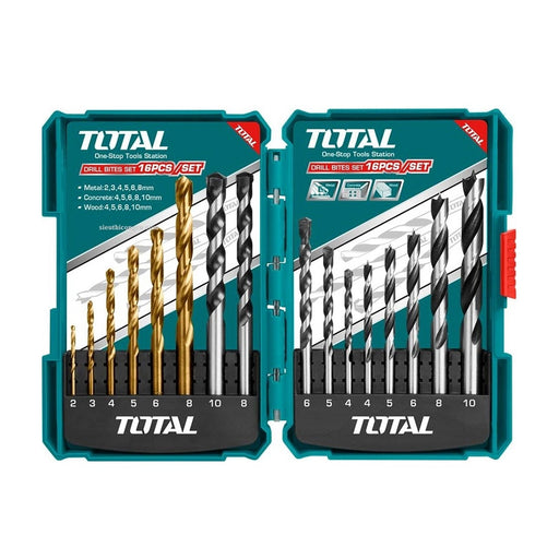 Bộ 16 Mũi khoan sắt bê tông và gỗ TOTAL TACSD6165