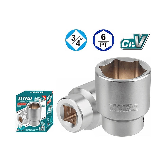 Đầu tuýp lục giác 3/4 inch TOTAL kích thước từ 19mm - 55mm, cấp thép 50BV30