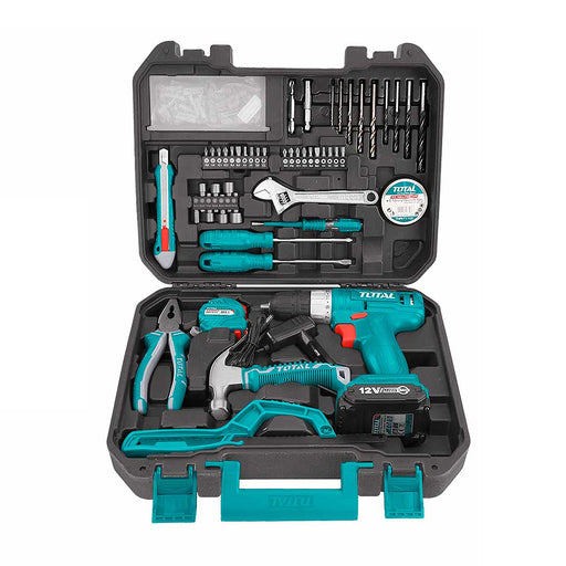 Bộ 128 món bao gồm Máy khoan Pin 12V (nâng cấp từ THKTHP11272 TOTAL THKTHP11282