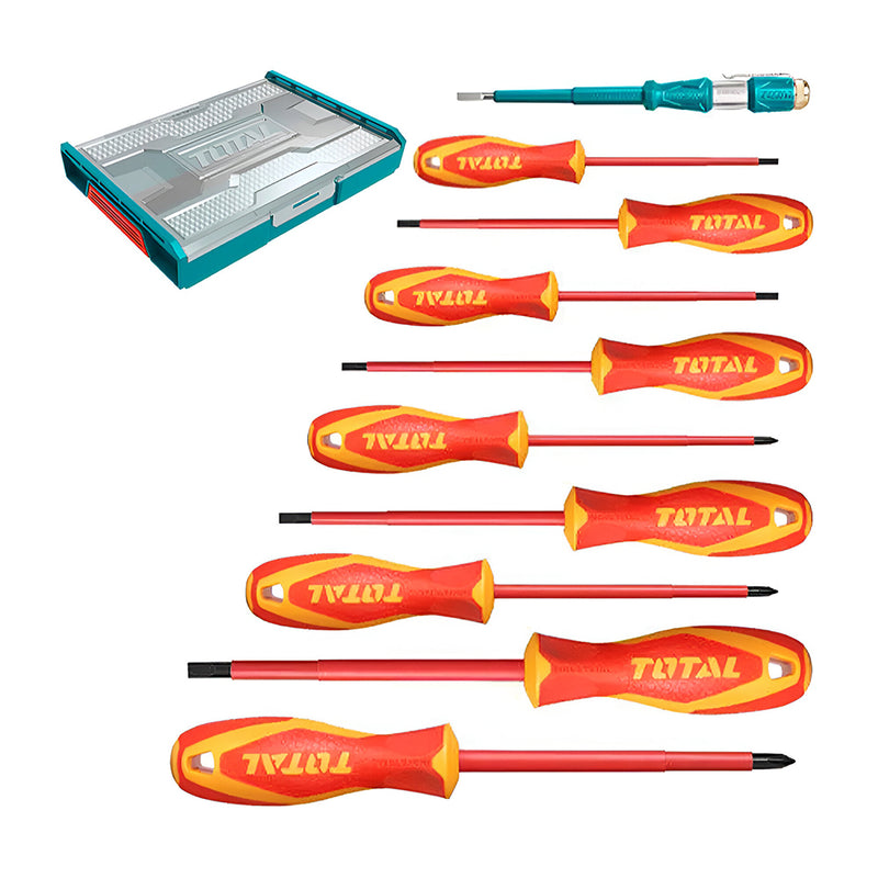Bộ 10 công cụ cầm tay cách điện TOTAL THKTV02S101