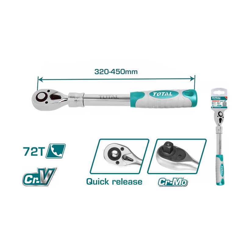Cần tuýp có thể thao đổi chiều dài 320- 450mm cốt 1/2 inch TOTAL THT106128L