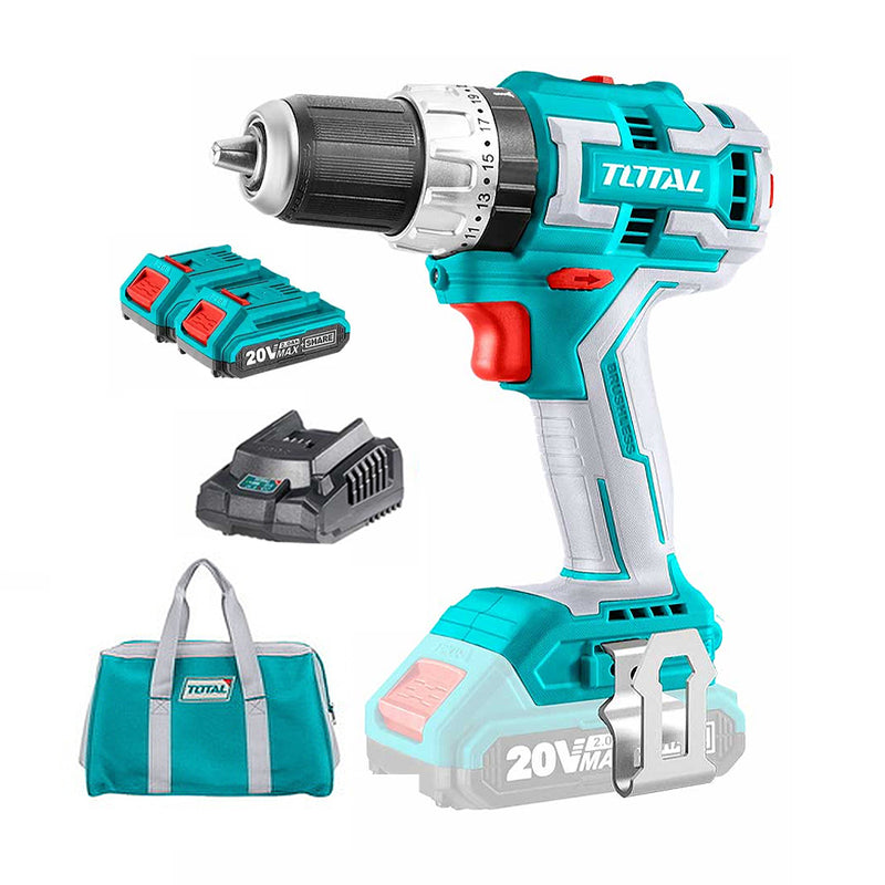 Chi tiết Máy khoan búa không chổi than dùng Pin 20V TOTAL TIDLI20608