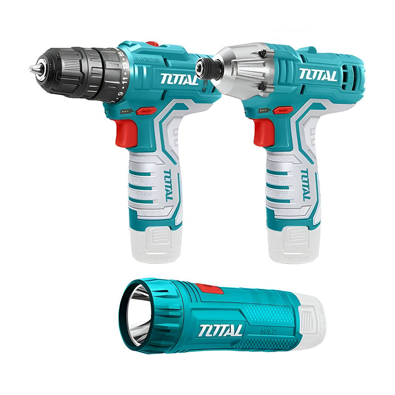 Bộ Máy siết vít, Máy khoan và đèn TOTAL TKLI1203