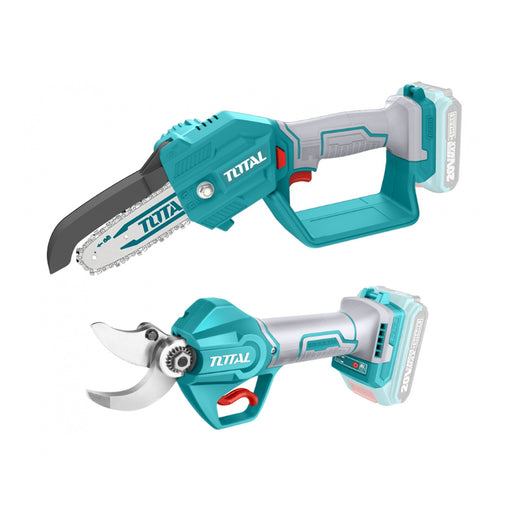 Bộ combo 2 Máy cắt cành và Máy cưa xích mini dùng Pin 20V TOTAL TOSLI23012
