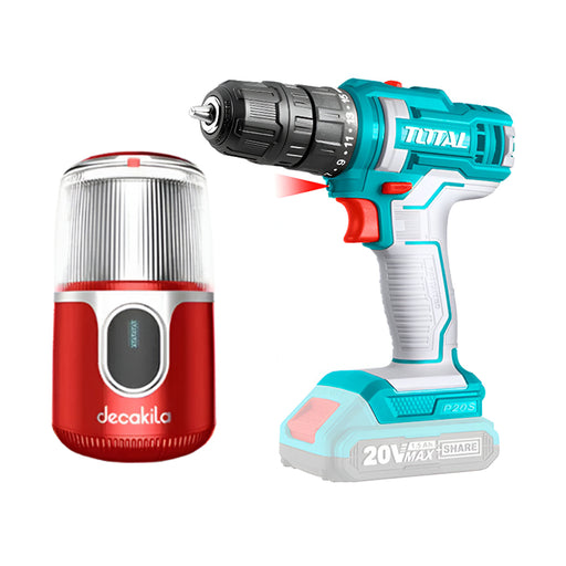 Bộ combo 2 Máy xay cà phê và khoan dùng Pin 20V TOTAL TOSLI23013