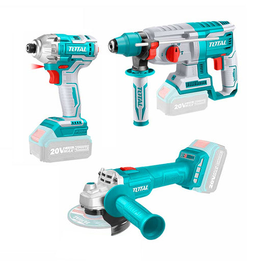 Bộ combo 3 Máy khoan động lực, Máy mài góc và Máy siết vít dùng Pin 20V TOTAL TOSLI2301510