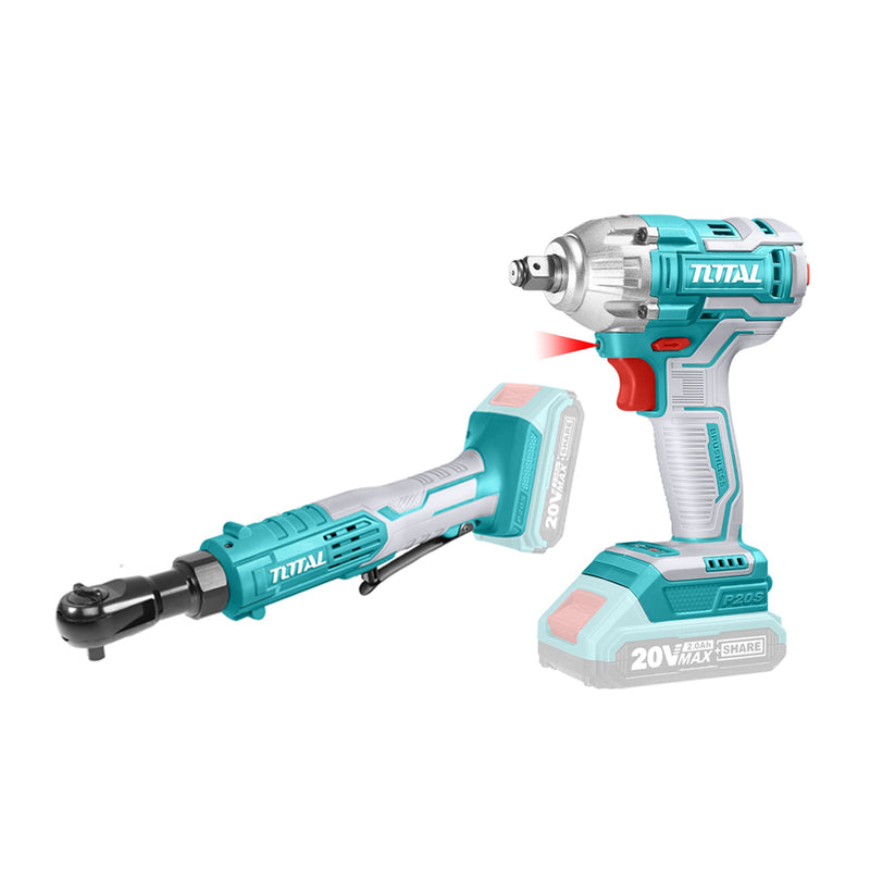 Bộ combo Máy siết buloong TIWLI2038 & TDRLI206015 dùng Pin 20V TOTAL TOSLI23043