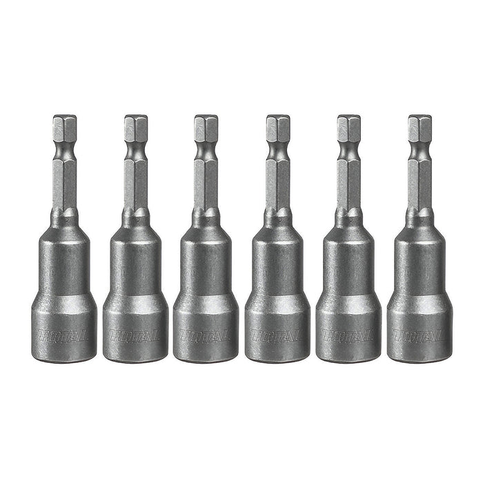 Bộ 6 Mũi gắn vít bắn tôn (tole) bằng thép đen, đuôi lục giác, có từ tính (nam châm) kết hợp (6m + 7mm + 8mm + 9mm + 10mm + 12mm) TOTAL TAC2765061