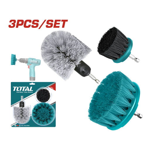 Bộ 3 bàn chải sợi cứng 2.5 inch , sợi mềm3.5 inch và sợi dẻo 4 inch TOTAL TACB0301