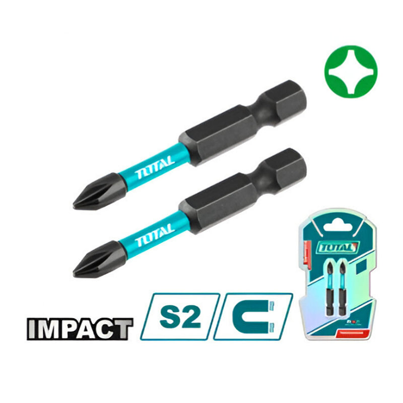 Bộ 2 mũi bắt vít bake (+) bằng thép đen, đuôi lục giác, chuẩn PH TOTAL