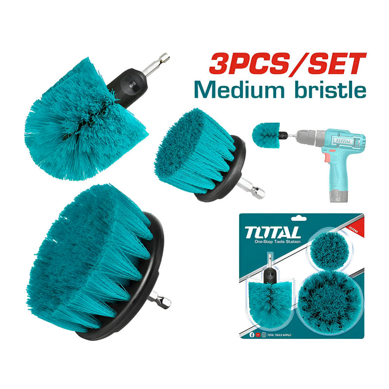 Bộ 3 bàn chải sợi dẻo 360độ, 3.5 inch và 2 inch TOTAL TACM3001