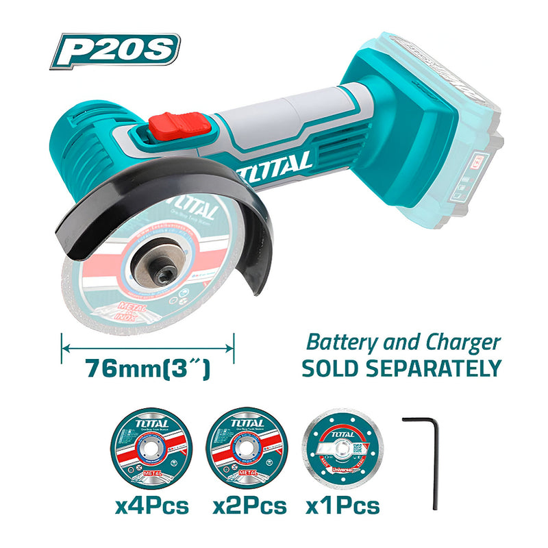 Máy cắt, mài mini dùng Pin Lithium-Ion 20V (không kèm Pin & sạc) TOTAL TAGLI7601